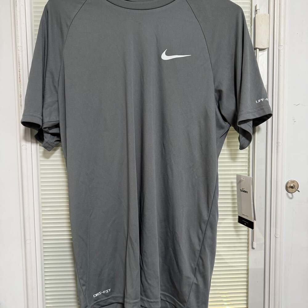 Nike Swim Shirt Men's medium Crew Neck Short Sleeve Dri-Fit UPF 40+